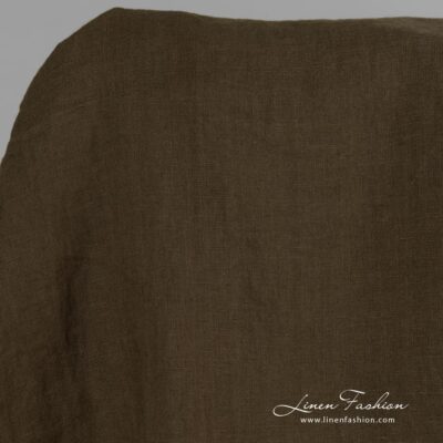 Ivy green dyed linen fabric.