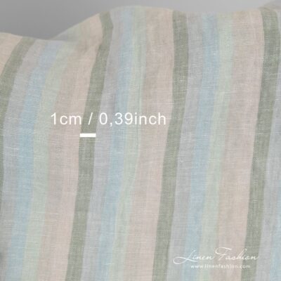 Multicoloured striped pastel linen fabric washed 8 Multicolored linen fabric in vertical stripes, specially washed