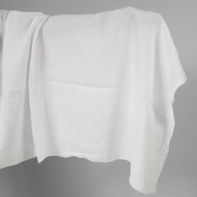 Linen washed fabric optic white colour