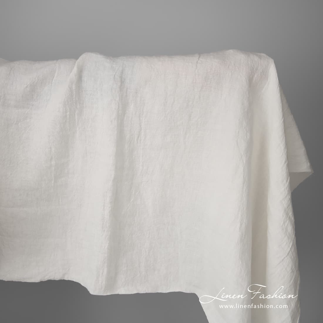 Wide off-white linen fabric, washed