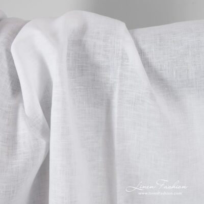 Dense linen fabric in optical white color