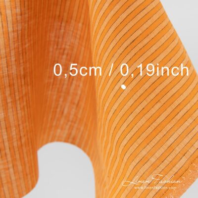 100% linen fabric in orange.