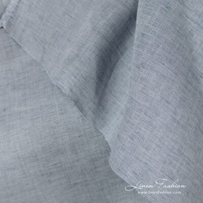 Linen fabric in grey blue melange colour.