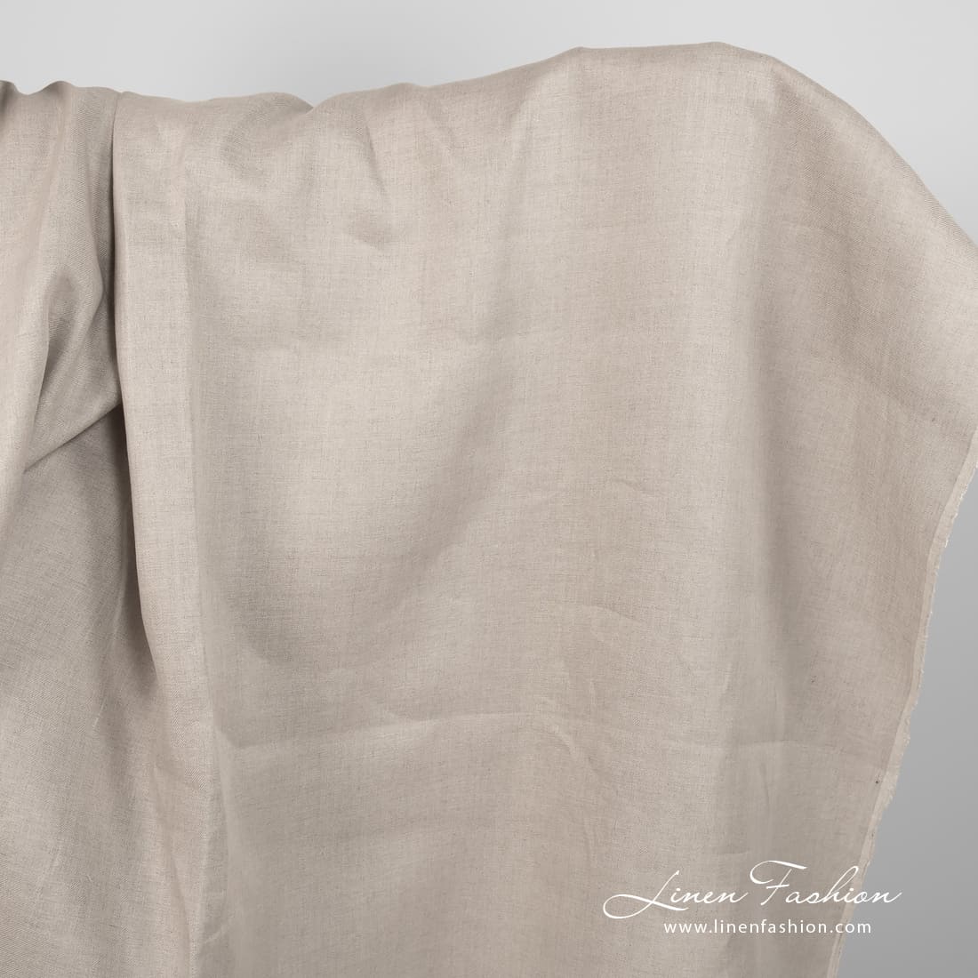 Linen fabric natural colour twill weave pattern