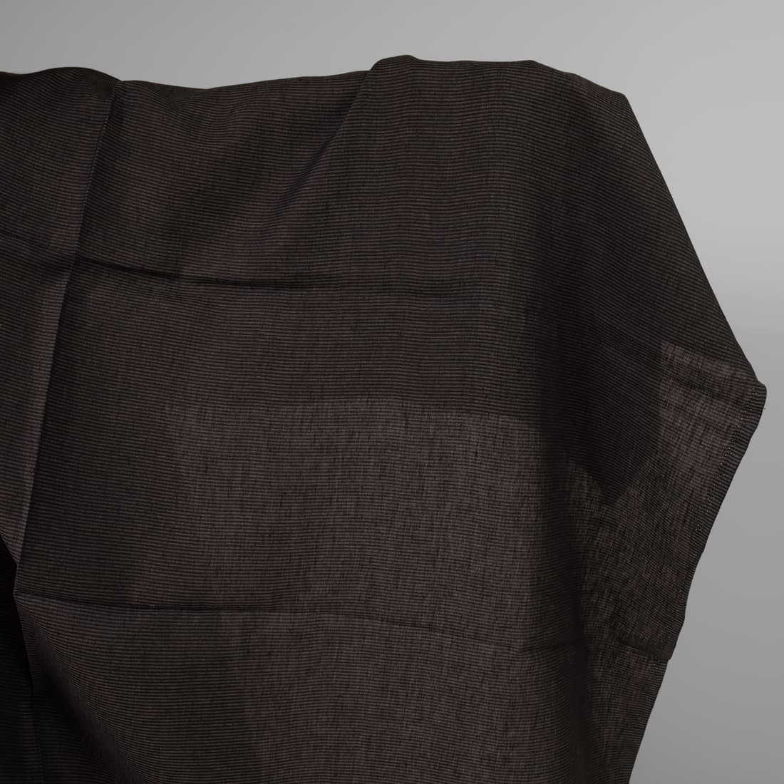 Linen fabric with black and grey stripes