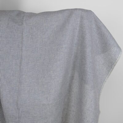 Linen fabric blue and brown checks