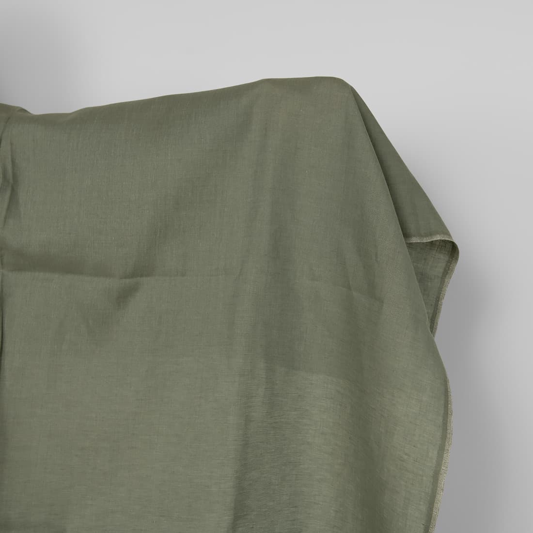 Linen fabric grey green melange