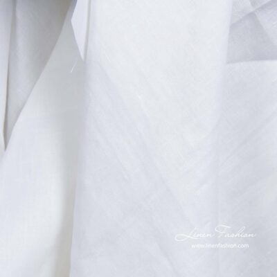 Wide snow white linen fabric