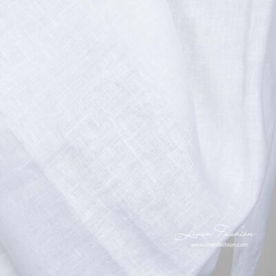 Wide snow white linen fabric