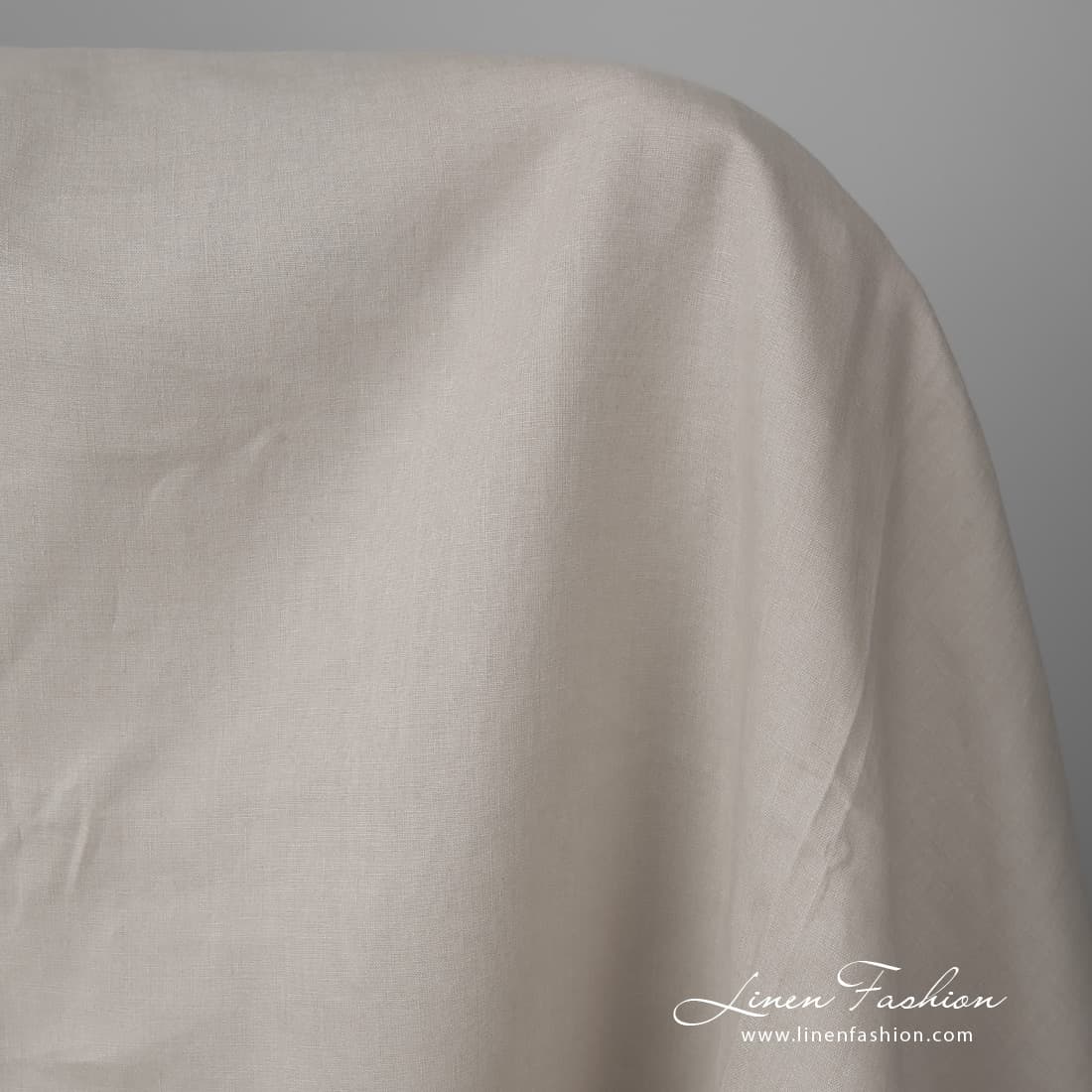 Wide linen fabric yellowish brown colour