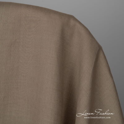 Wide linen fabric greyish brown colour product photo