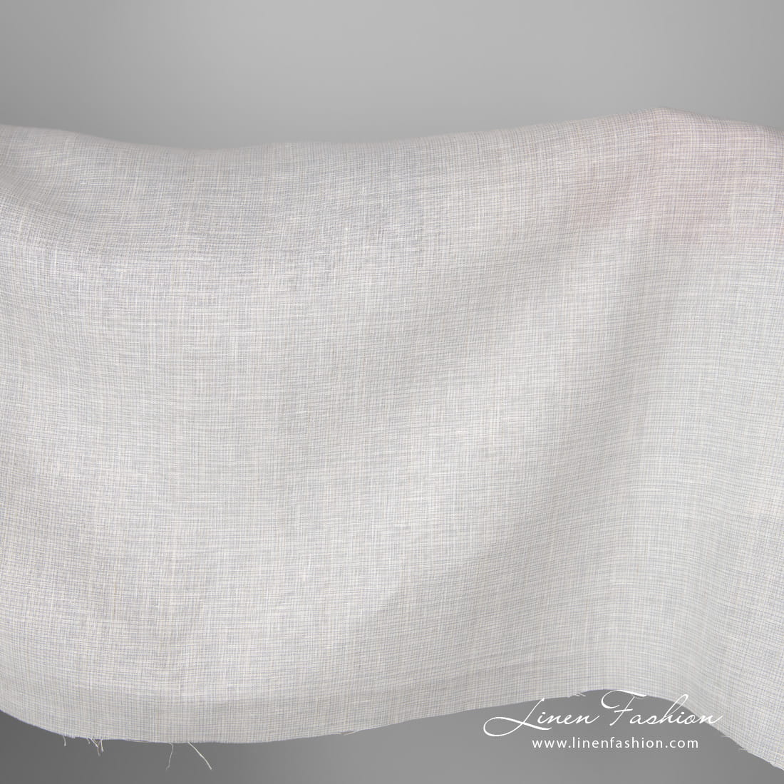 Wide linen fabric greyish white colour