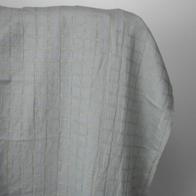Bluish grey checked linen cotton fabric washed 4 Bluish grey checked linen / cotton fabric, washed