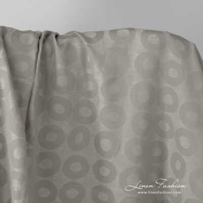 Grey linen cotton fabric in a circle pattern 5 Grey linen cotton fabric in a circle pattern