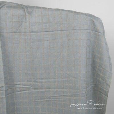 Linen cotton fabric blueish grey double-sided