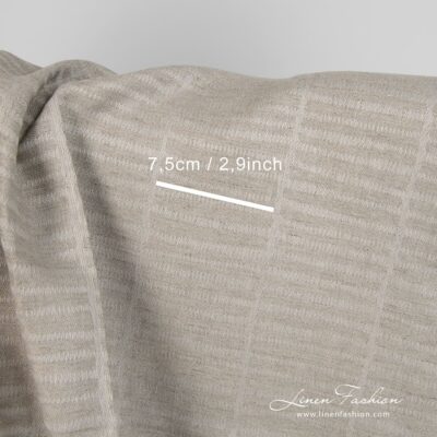 Linen cotton fabric natural grey double-sided with measurements