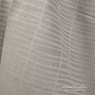 Linen cotton fabric natural grey double-sided close up detail view