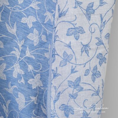 Blue linen cotton double-sided fabric