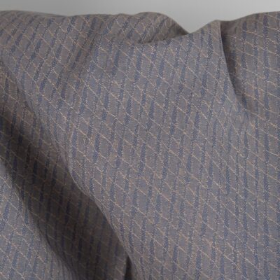 Linen cotton fabric blueish brown patterned texture
