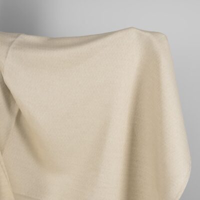 Linen cotton fabric white and sand herringbone