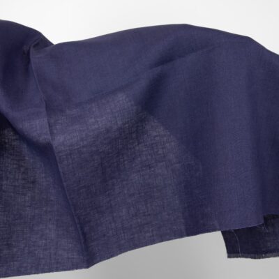 cobalt blue linen fabric, plain weave