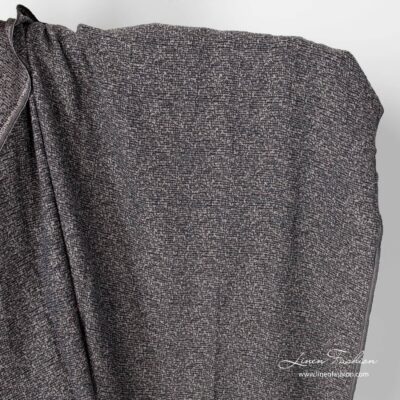 Washed black-natural variegated linen fabric 4 Black natural variegated linen fabric, washed