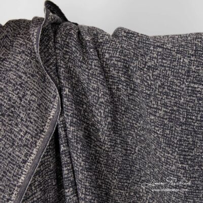 Washed black-natural variegated linen fabric 5 Washed linen cotton jacquard fabric in black and natural mix