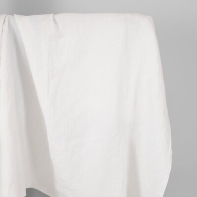 white linen cotton fabric zigzag, washed.