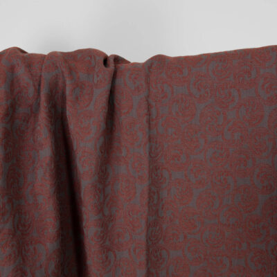 Washed linen cotton fabric grey brown, 140cm width