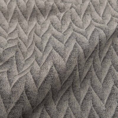 Grey patterned linen cotton fabric