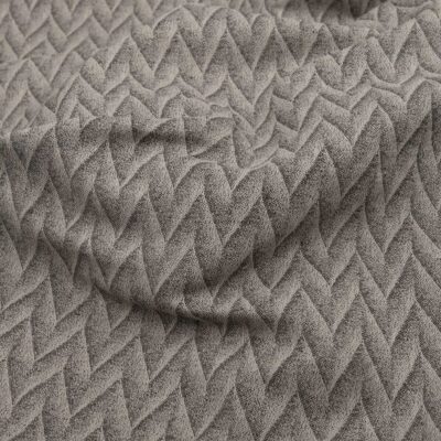 Grey patterned linen cotton fabric