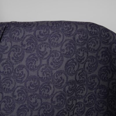Linen cotton fabric grey and cobalt blue jacquard, 150cm