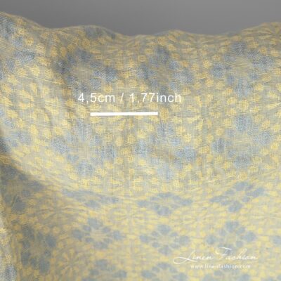 Washed yellow linen fabric in a flower pattern 8 Washed linen fabric in a jacquard flower pattern