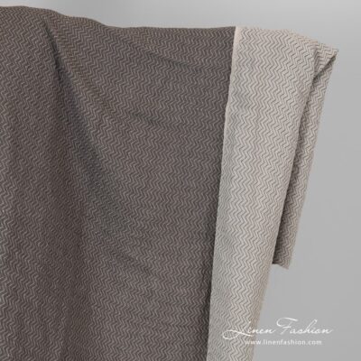 Grey zig zag linen fabric washed 5 Grey zig zag linen fabric, washed.