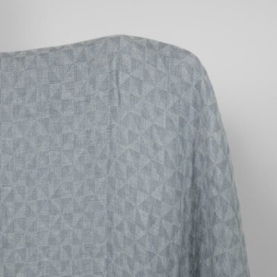 Washed linen fabric grey jacquard triangle pattern 7 Washed linen fabric grey jacquard triangle pattern, double-layer