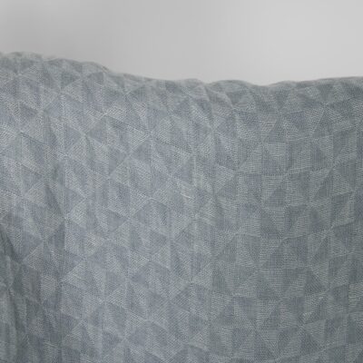 Washed linen fabric grey jacquard triangle pattern 8 Washed linen fabric grey jacquard triangle pattern