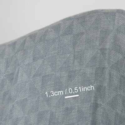 Washed linen fabric grey jacquard triangle pattern 10 Washed linen fabric grey jacquard triangle pattern, with measurements