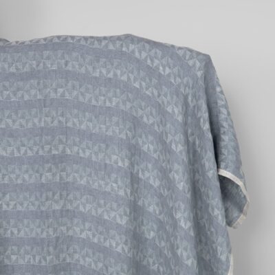 Washed linen fabric grey violet jacquard triangle pattern 5 Washed linen fabric grey violet jacquard triangle pattern