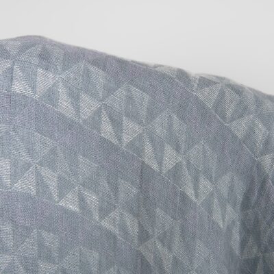 Washed linen fabric grey violet jacquard triangle pattern 7 Washed linen fabric grey violet jacquard triangle pattern, double-layer