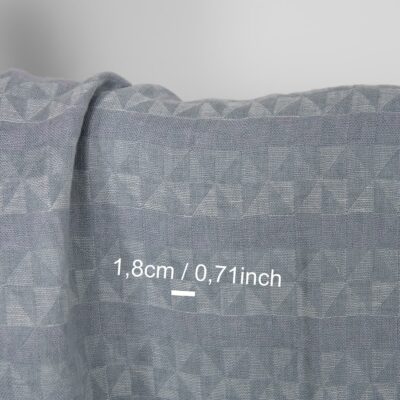 Washed linen fabric grey violet jacquard triangle pattern 8 Washed linen fabric grey violet jacquard triangle pattern, with measurements