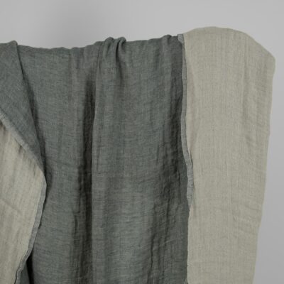 Washed linen fabric greyish blue colour double-sided 6 Washed linen fabric greyish blue colour double-sided
