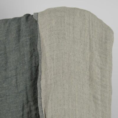 Washed linen fabric greyish blue colour double-sided 7 Washed linen fabric greyish blue colour double-sided two colour