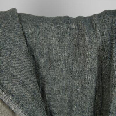 Washed linen fabric greyish blue colour double-sided 10 Washed linen fabric greyish blue colour double-sided 165cm