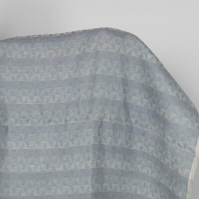 Linen fabric grey violet jacquard triangle pattern