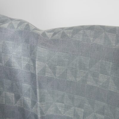 Linen fabric grey violet jacquard triangle pattern, double-layer