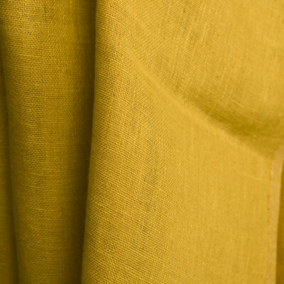 Yellow double-sided, double-layered linen fabric