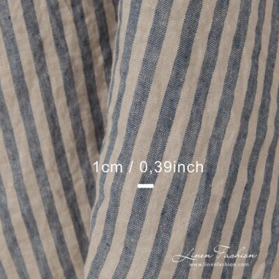 linen striped blue fabric, 1cm.