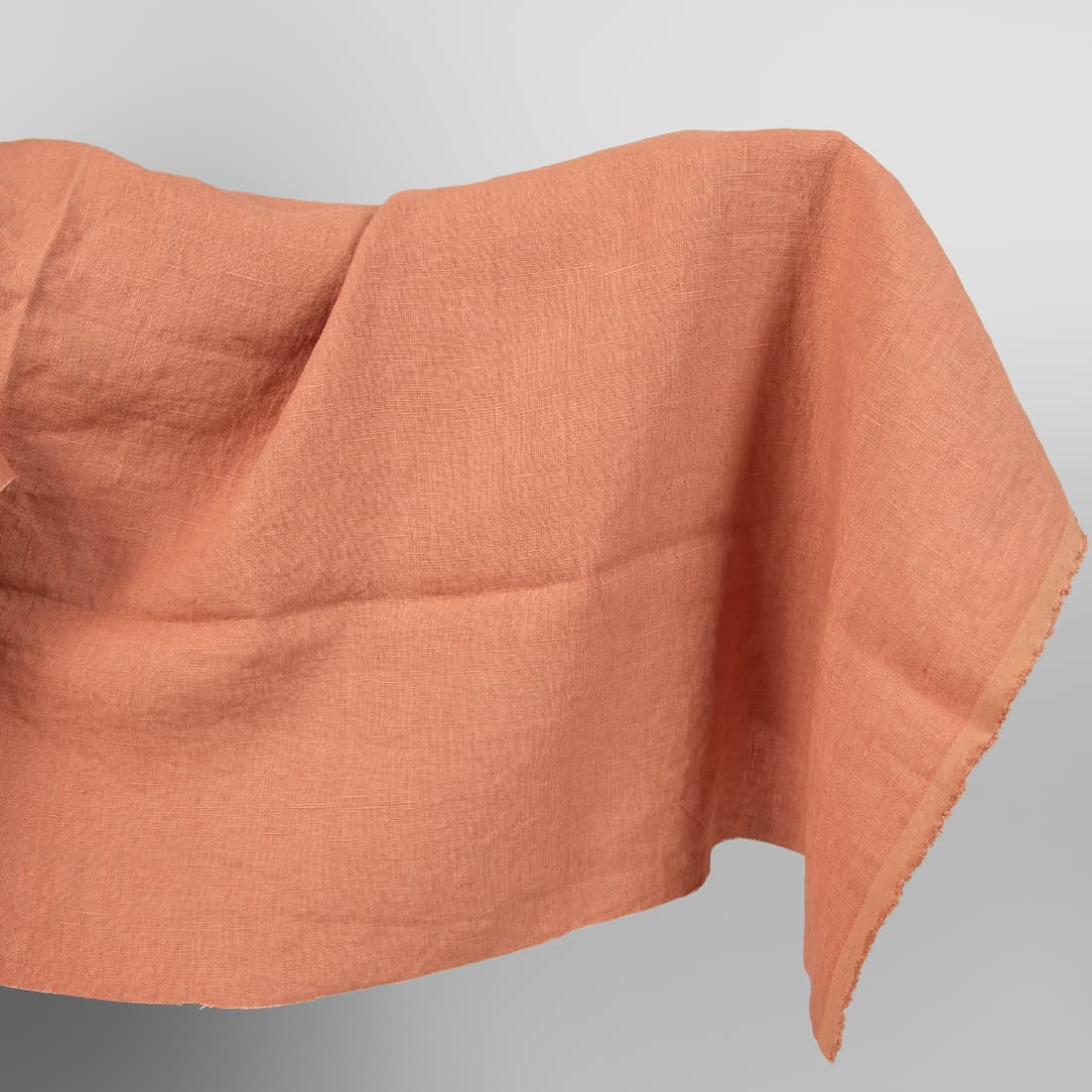 Washed linen fabric coral nude colour
