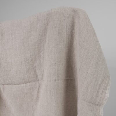 Washed heavy linen fabric natural colour 8 Washed heavy linen fabric natural colour edge view