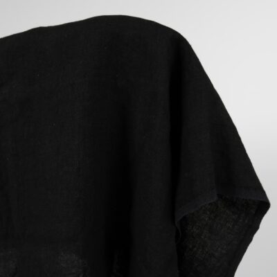 Washed heavy linen fabric black colour 140cm